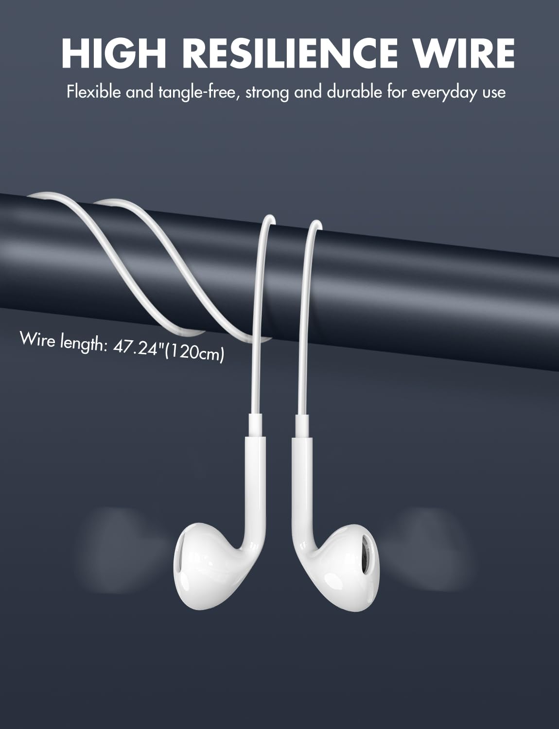 Antool Wired Earbuds,【Ultra Clear Calls & no Noise】 Headphones Earbuds Wired 3.5mm, in-Ear Earphones with Mic, Compatible with iPhone/iPad/Android/Laptop/PC 【2 Pack】