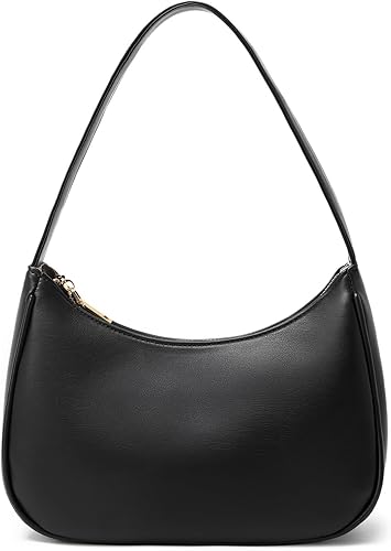 CYHTWSDJ Shoulder Bags for Women, Cute Hobo Tote Handbag Mini Clutch Purse with Zipper Closure (Black)