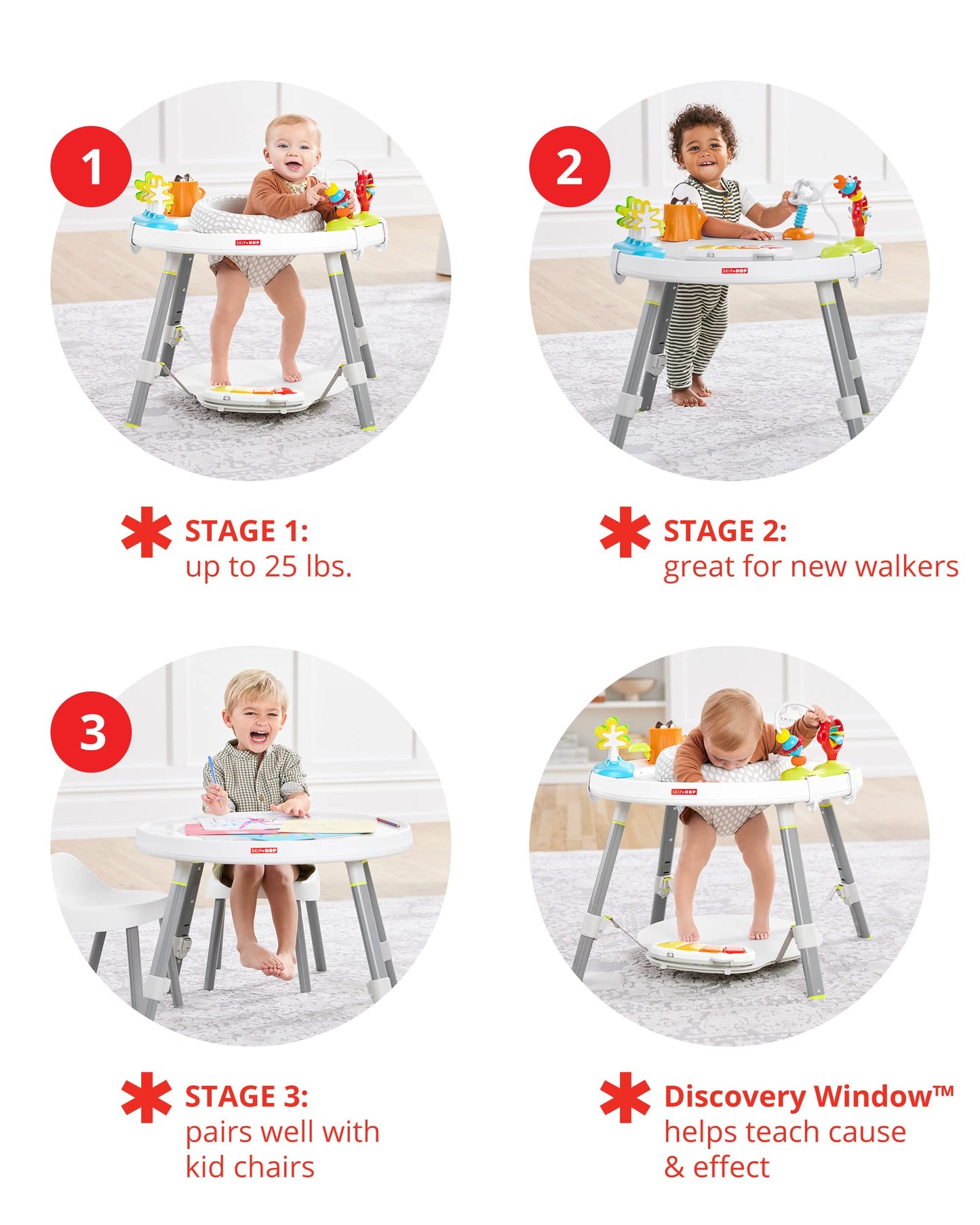 Skip Hop Baby Activity Center: Interactive Play Center with 3-Stage Grow-with-Me Functionality, 4mo+, Explore & More